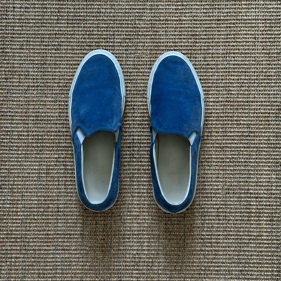 Common Projects Blue Suede Slip On Sneakers - Picture 1 of 4